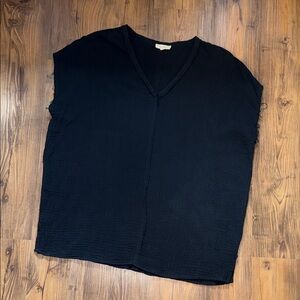 Black Gauze Tunic Top